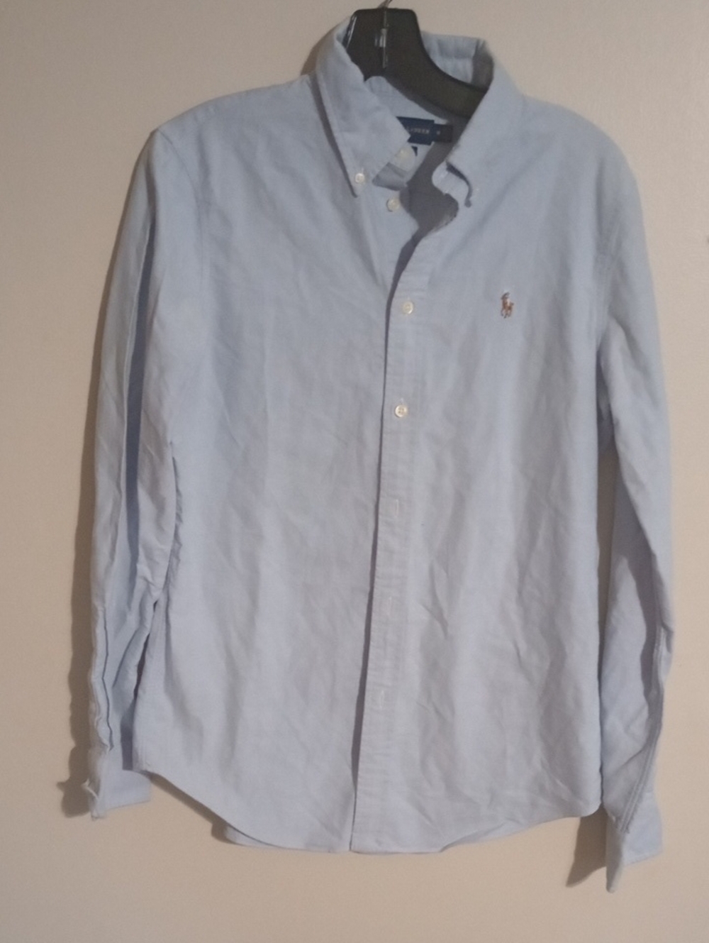 Ralph Lauren Pale Blue Oxford Button-Down Long Sleeve Classic Preppy Shirt